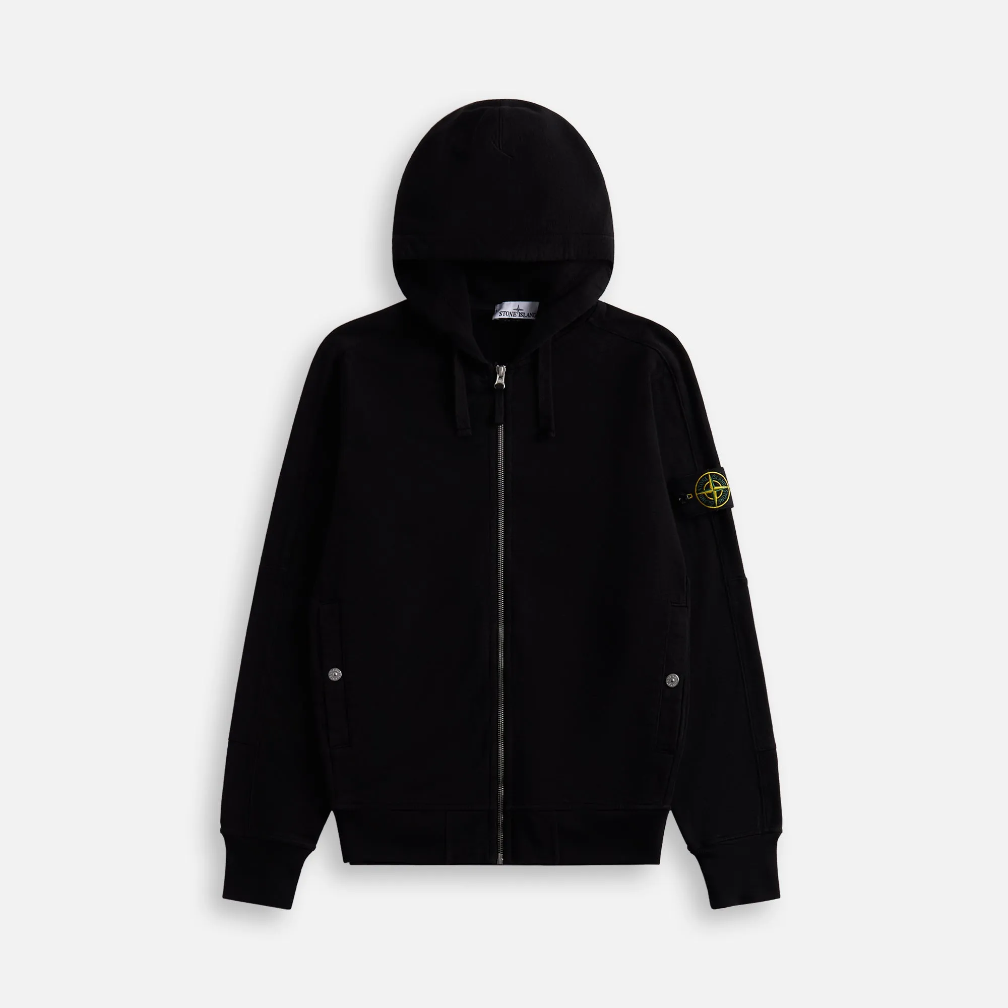 Stone Island Garment Dyed Zip Hoodie - Black sold by Kith