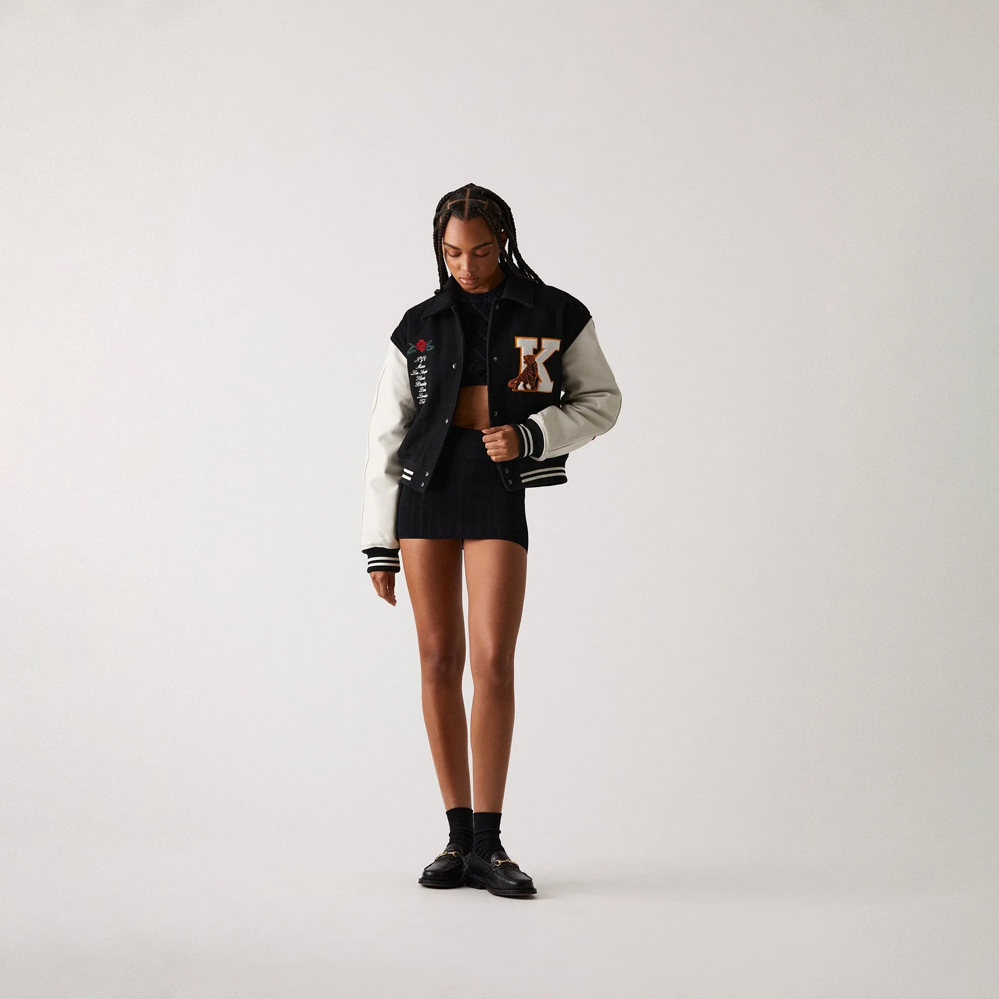 Kith Women Campbell Cropped Varsity Jacket - Black sold by Kith product image thumbnail 2