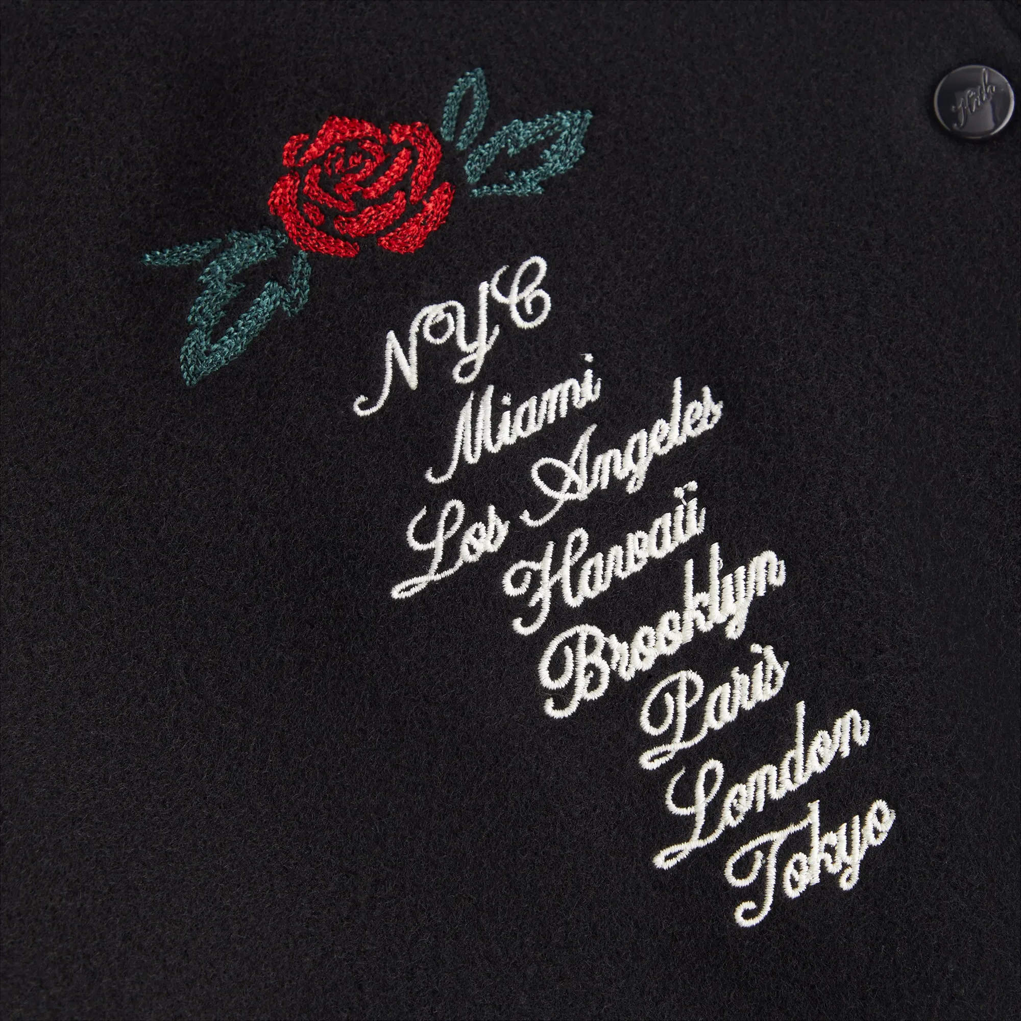 Kith Women Campbell Cropped Varsity Jacket - Black sold by Kith product image thumbnail 5