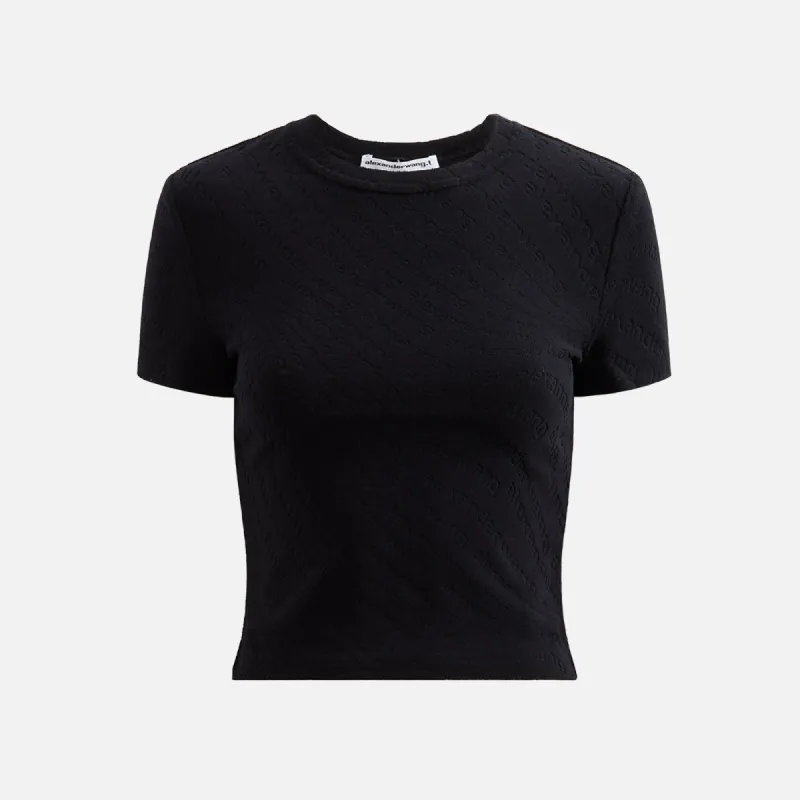 T by Alexander Wang Crew Neck Short Sleeve Baby Tee - Black sold by Kith