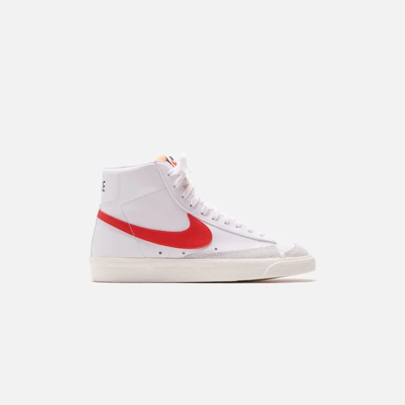 Nike Blazer Mid `77 - White / Medium Blue / Sail / Habanero Red sold by Kith