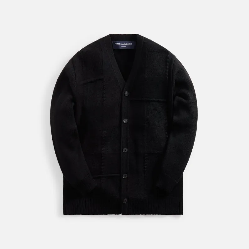 CDG Homme Patchwork Cardigan - Black sold by Kith