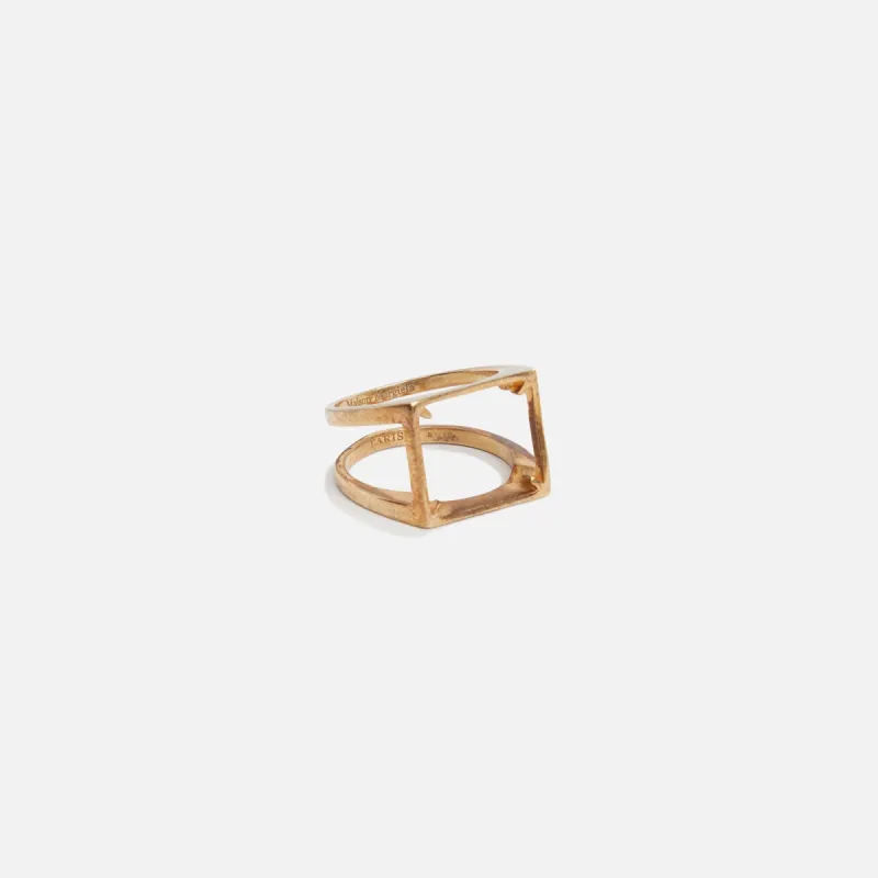 Margiela Cut Out Square Signet Ring - Gold sold by Kith