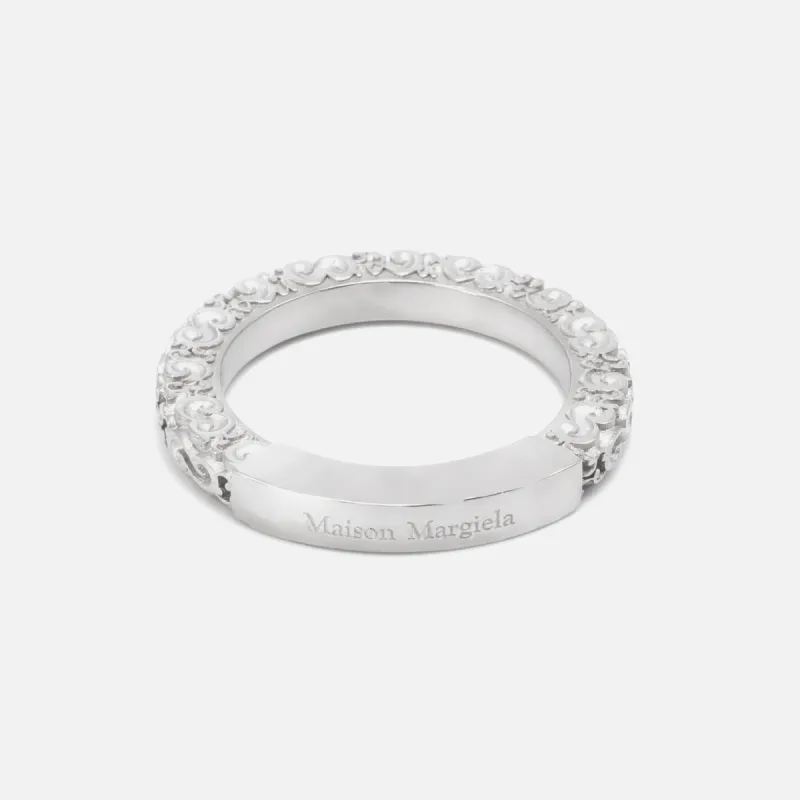 Maison Margiela Intricate Carvedl Ring - Silver sold by Kith