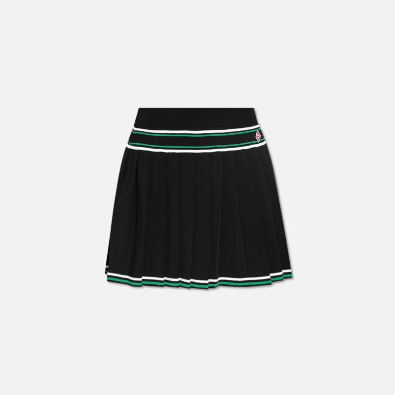 Casablanca Pleated Stripe Skirt - Black sold by Kith