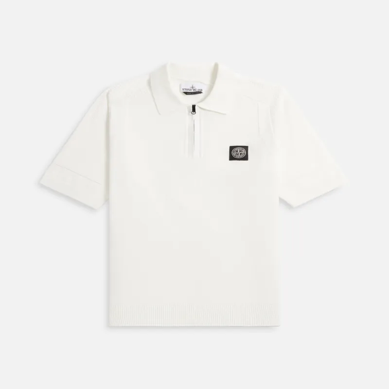 Stone Island Knit Polo - White sold by Kith