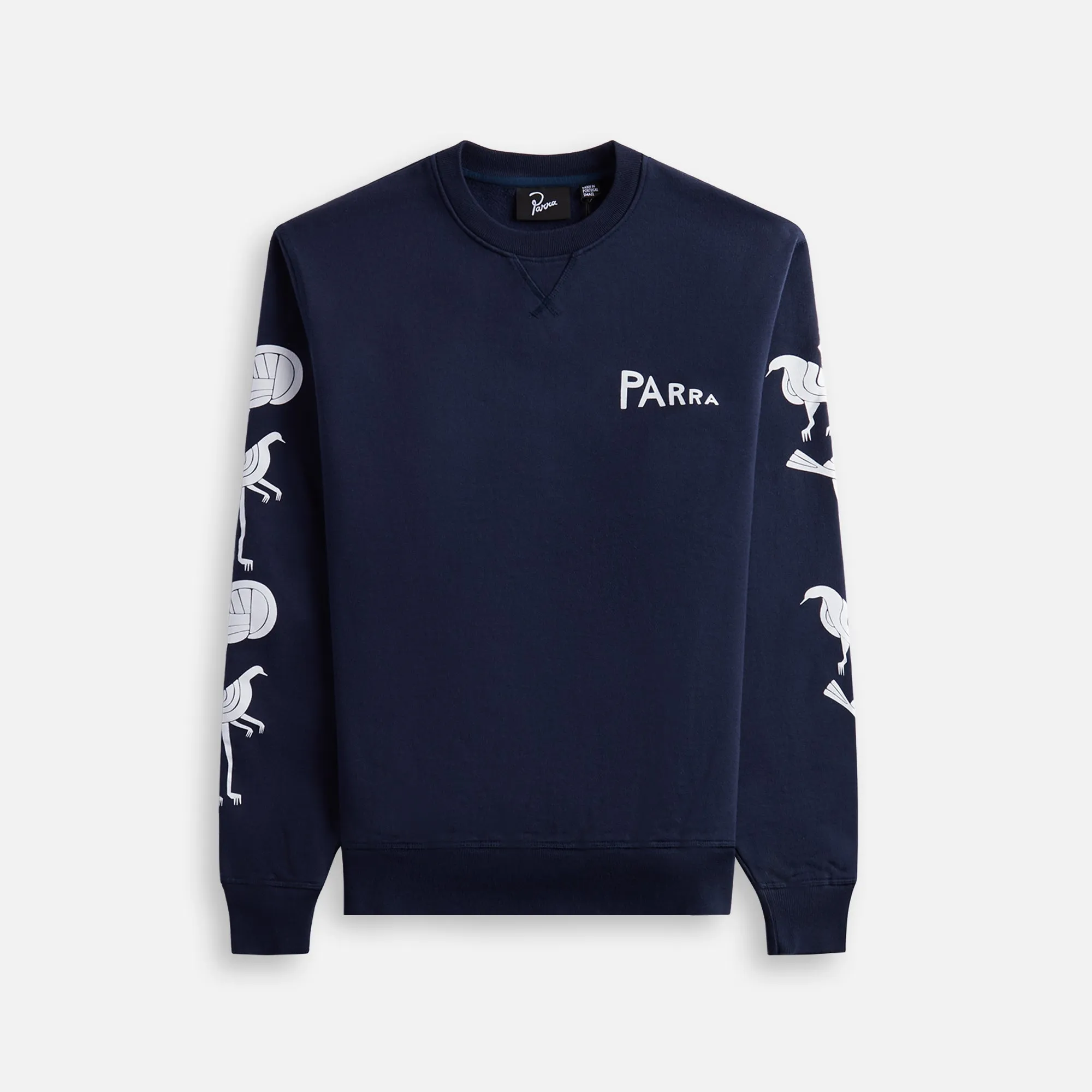 by Parra Fancy Pigeon Crew Neck Sweatshirt - Midnight Blue sold by Kith