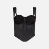 GUIZIO Ruched Cup Bustier Top - Black sold by Kith