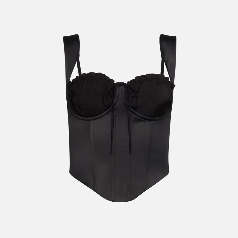 GUIZIO Ruched Cup Bustier Top - Black sold by Kith