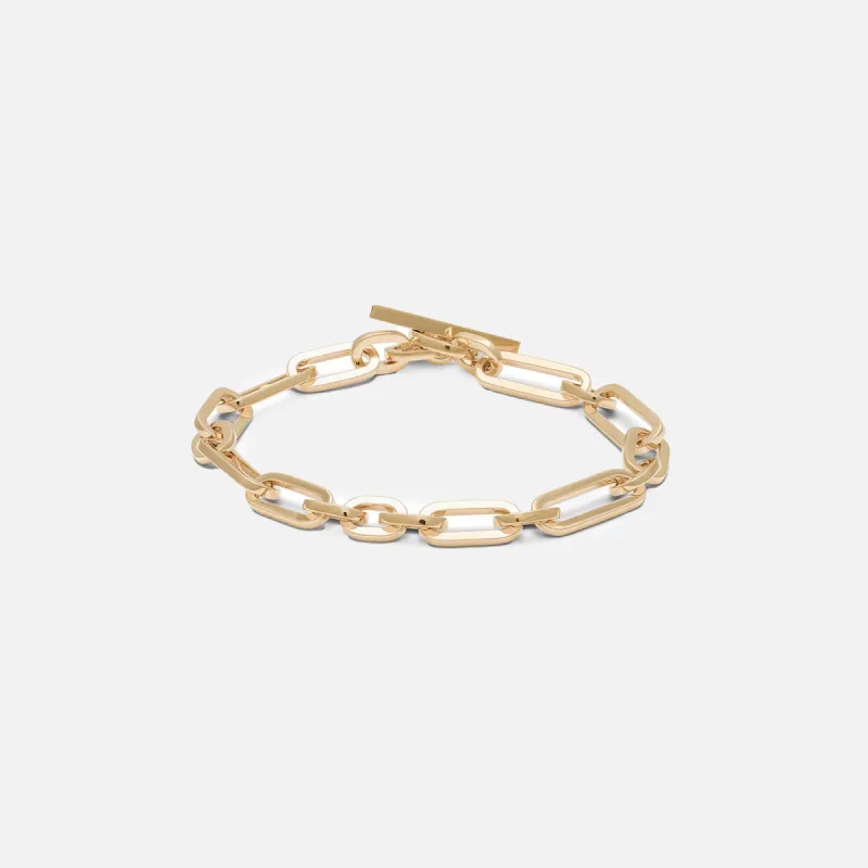 Maor Cuadro Mixed Links Bracelet in Yellow Gold - Gold sold by Kith