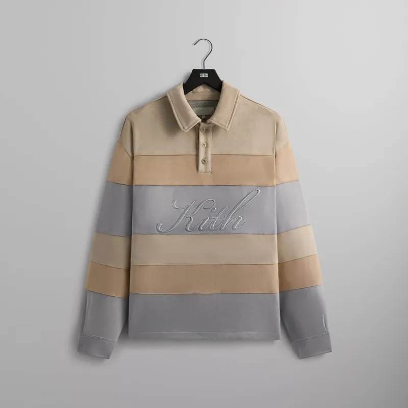 Kith Stripe Microsuede Tanner Pullover - Sandrift sold by Kith