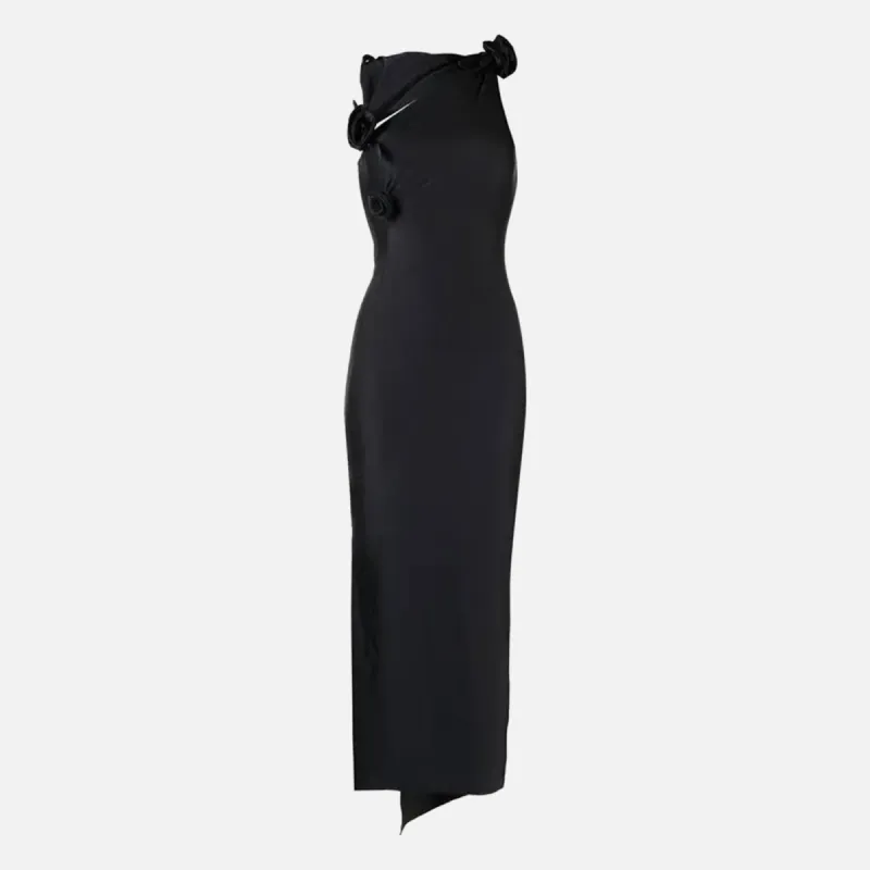 Coperni Asymmetric Flower Gown - Black sold by Kith