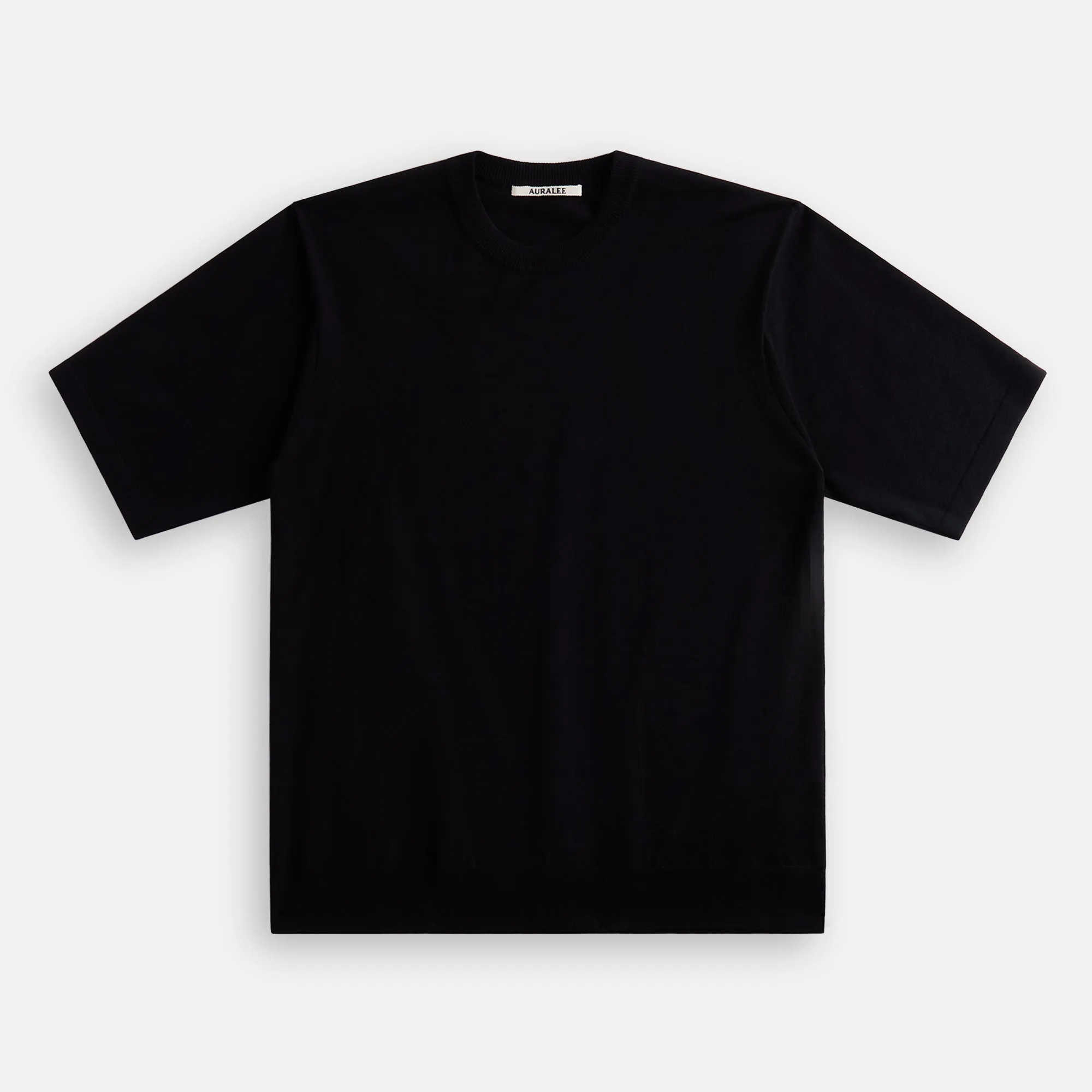 Auralee Cashmere Hard Twist Knit Tee - Black sold by Kith