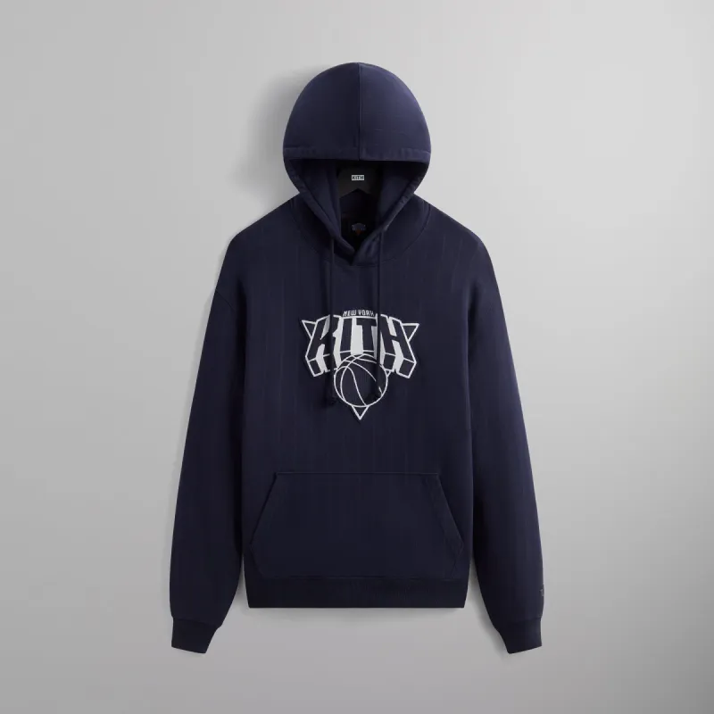 Kith for the New York Knicks NY Pinstripe Williams III Hoodie - Nocturnal sold by Kith