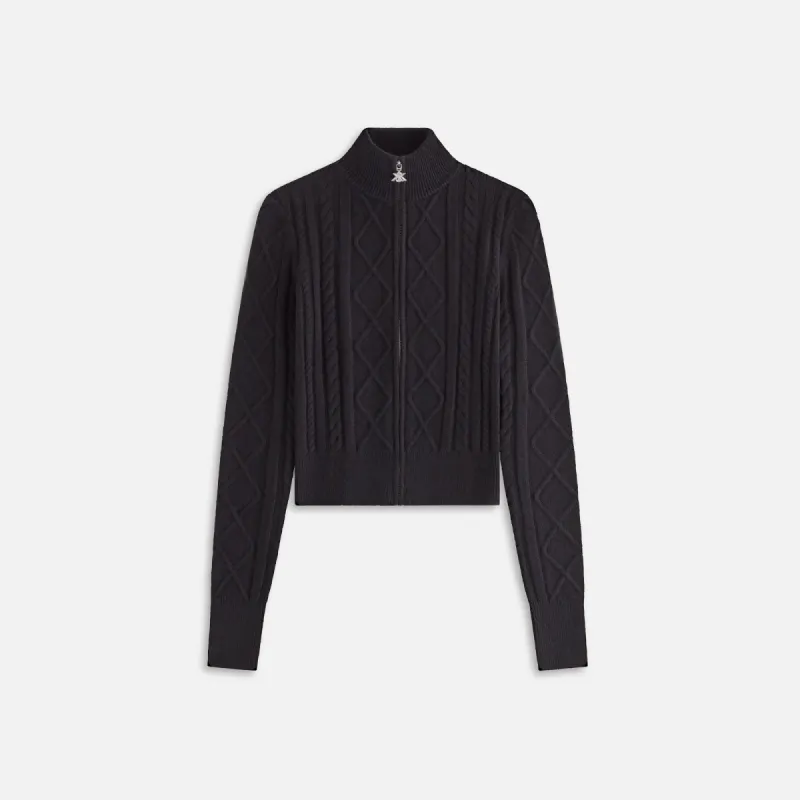 Kith Women Terrell Cable Knit Track Zip - Black sold by Kith
