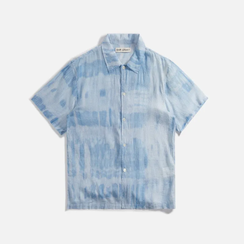 Our Legacy Box Shirt - Blue Brush Stroke Print sold by Kith
