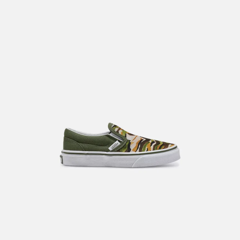 VANS PS Classic Slip-On - Painted Camo Green / Multi sold by Kith