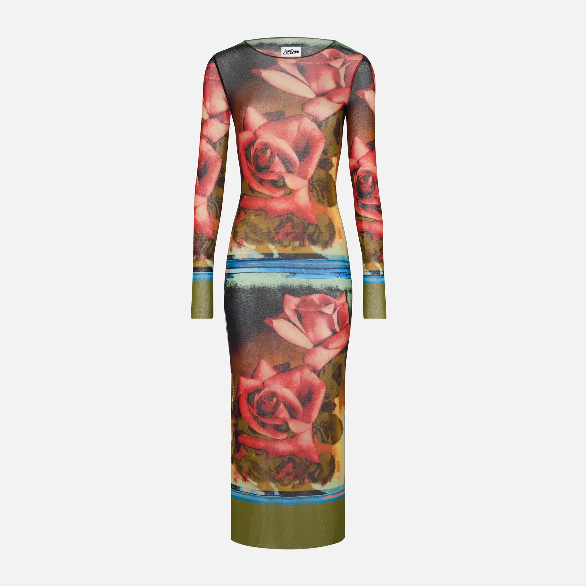 Jean Paul Gaultier Mesh Long Sleeve Dress - Roses sold by Kith