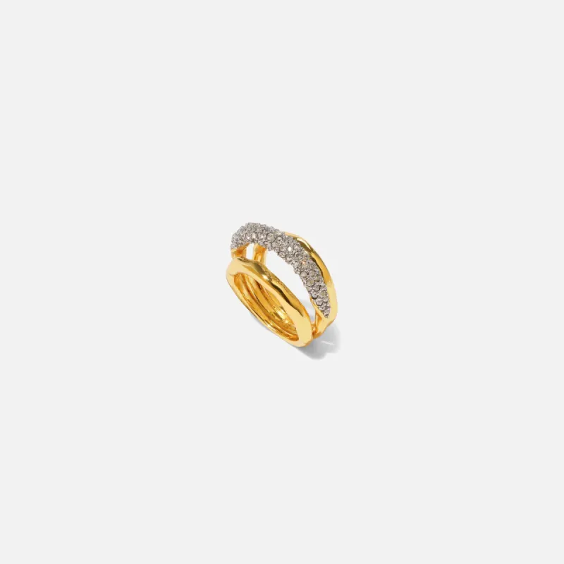 Alexis Bittar Solanes Crystal Orbitting Ring - Gold sold by Kith