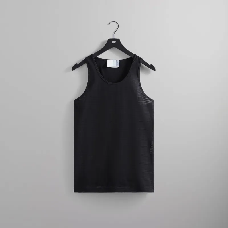 Kith Pointelle Mesh Spencer Tank - Black sold by Kith