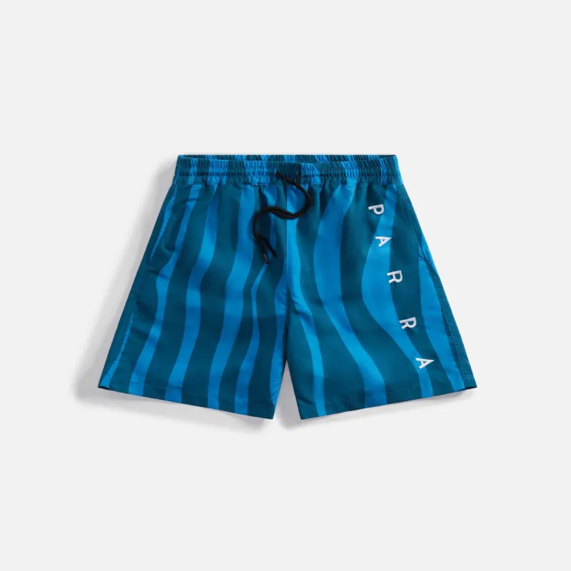 by Parra Aqua Weed Waves Swim Shorts - Greek Blue sold by Kith