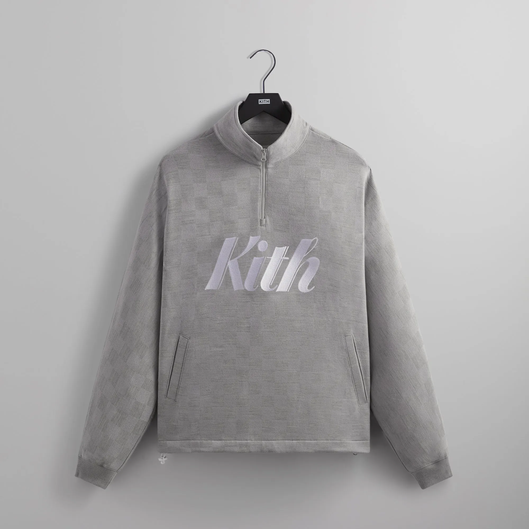 Kith Double Knit Davis Quarter Zip Pullover - Concrete sold by Kith