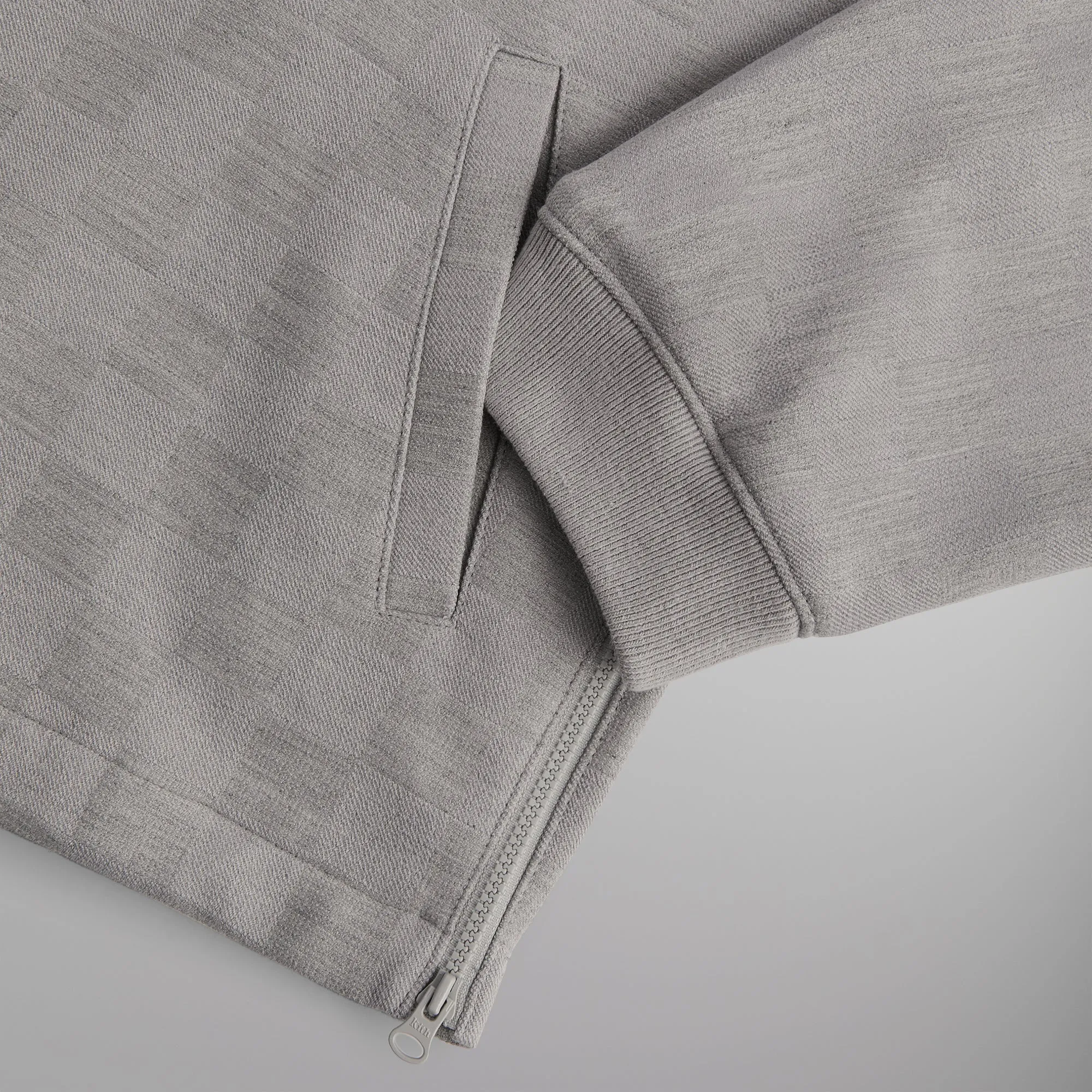 Kith Double Knit Davis Quarter Zip Pullover - Concrete sold by Kith product image thumbnail 3