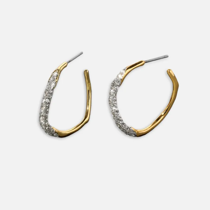 Alexis Bittar Crystal Pave Hoop Earrings - Gold sold by Kith