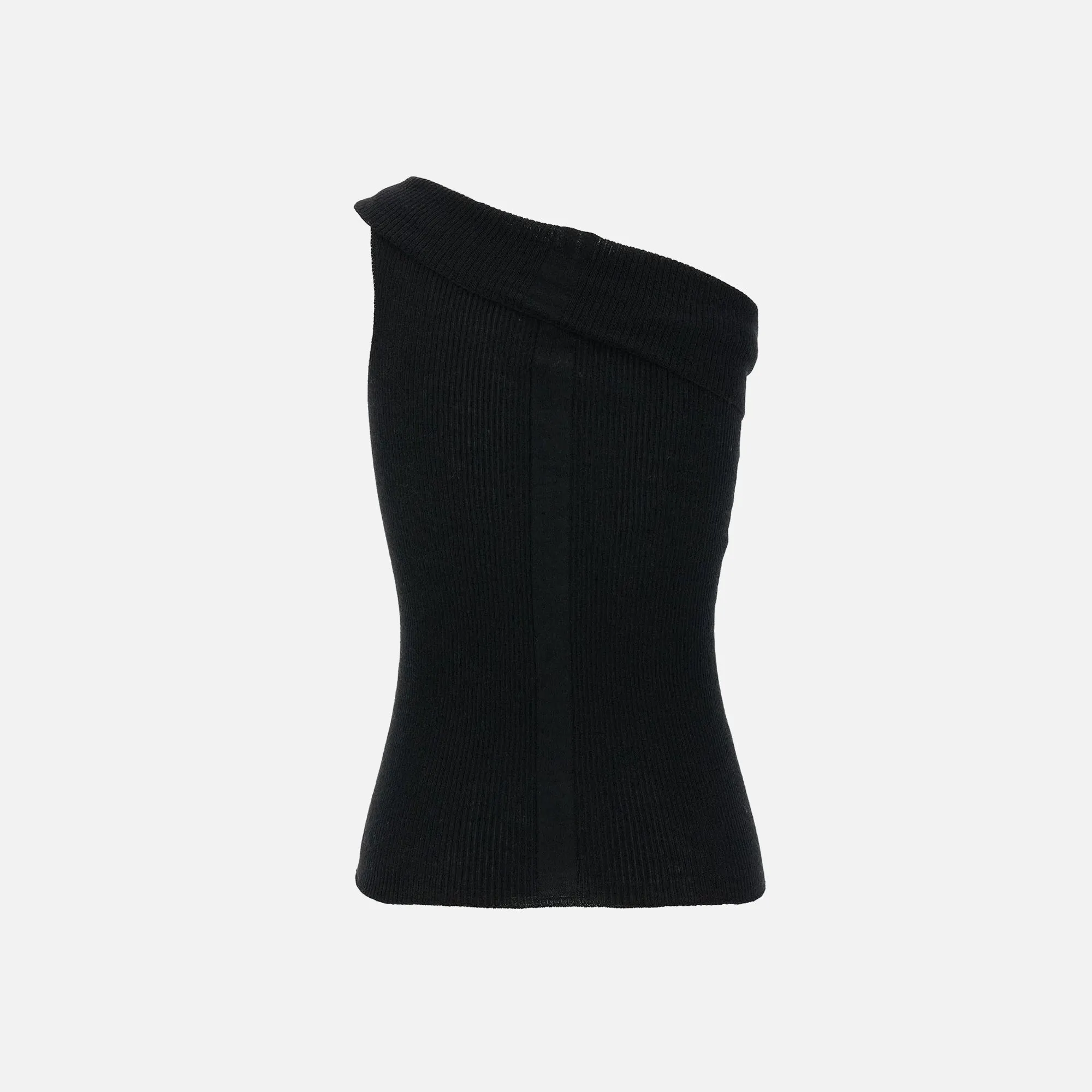 Rick Owens Athena Ribbed One-Shoulder Top - Black sold by Kith product image thumbnail 2