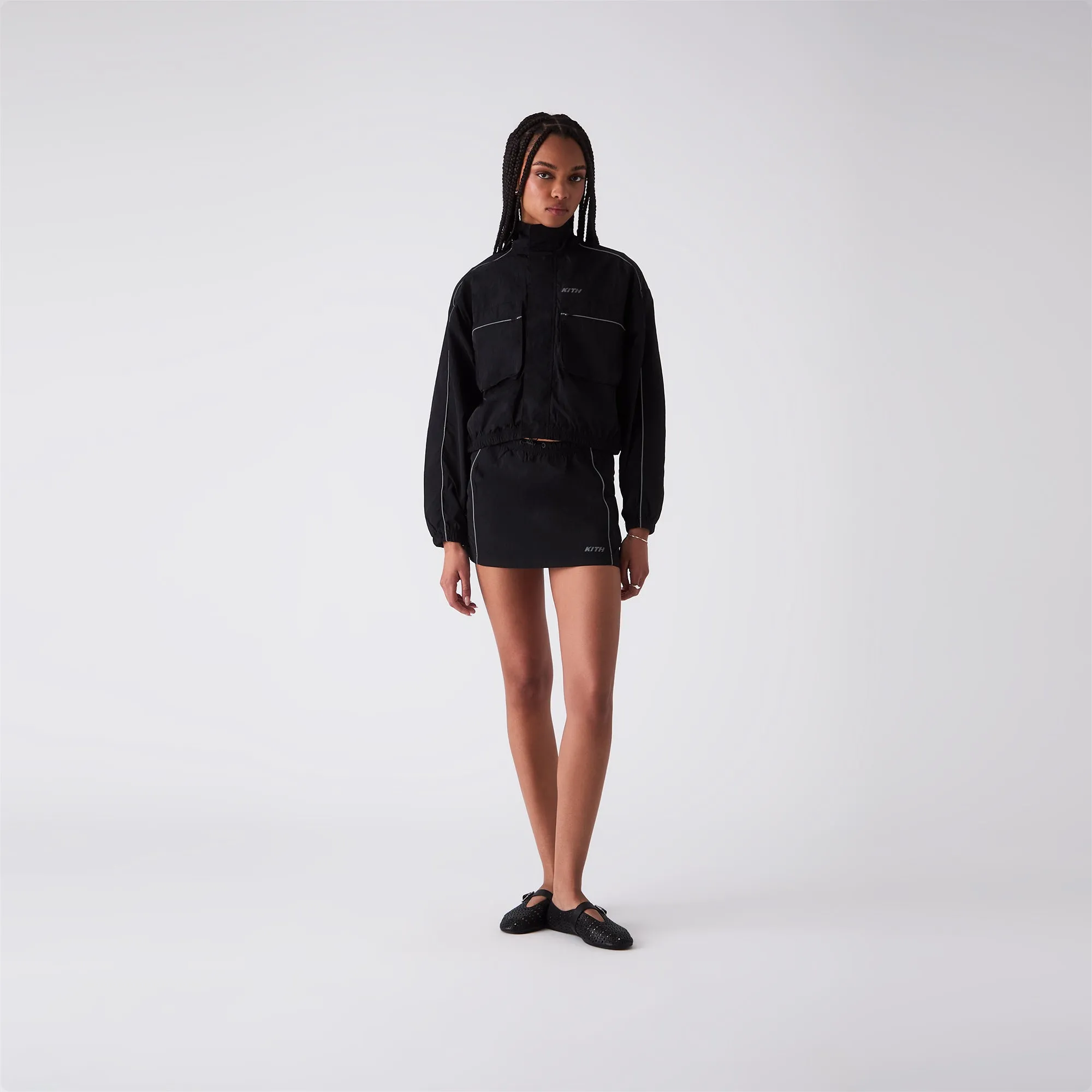 Kith Women Lowen Nylon Track Skirt - Black sold by Kith product image thumbnail 2