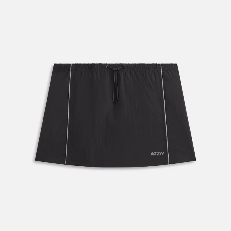 Kith Women Lowen Nylon Track Skirt - Black sold by Kith