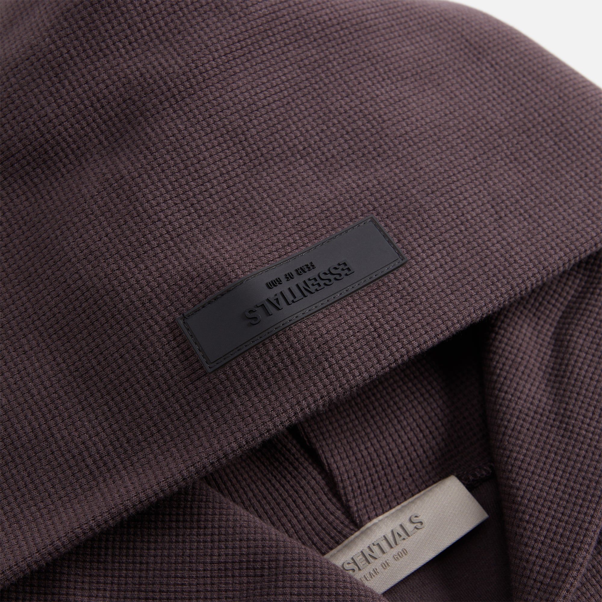 Essentials Heavy Waffle Raglan Hoodie - Plum sold by Kith product image thumbnail 3