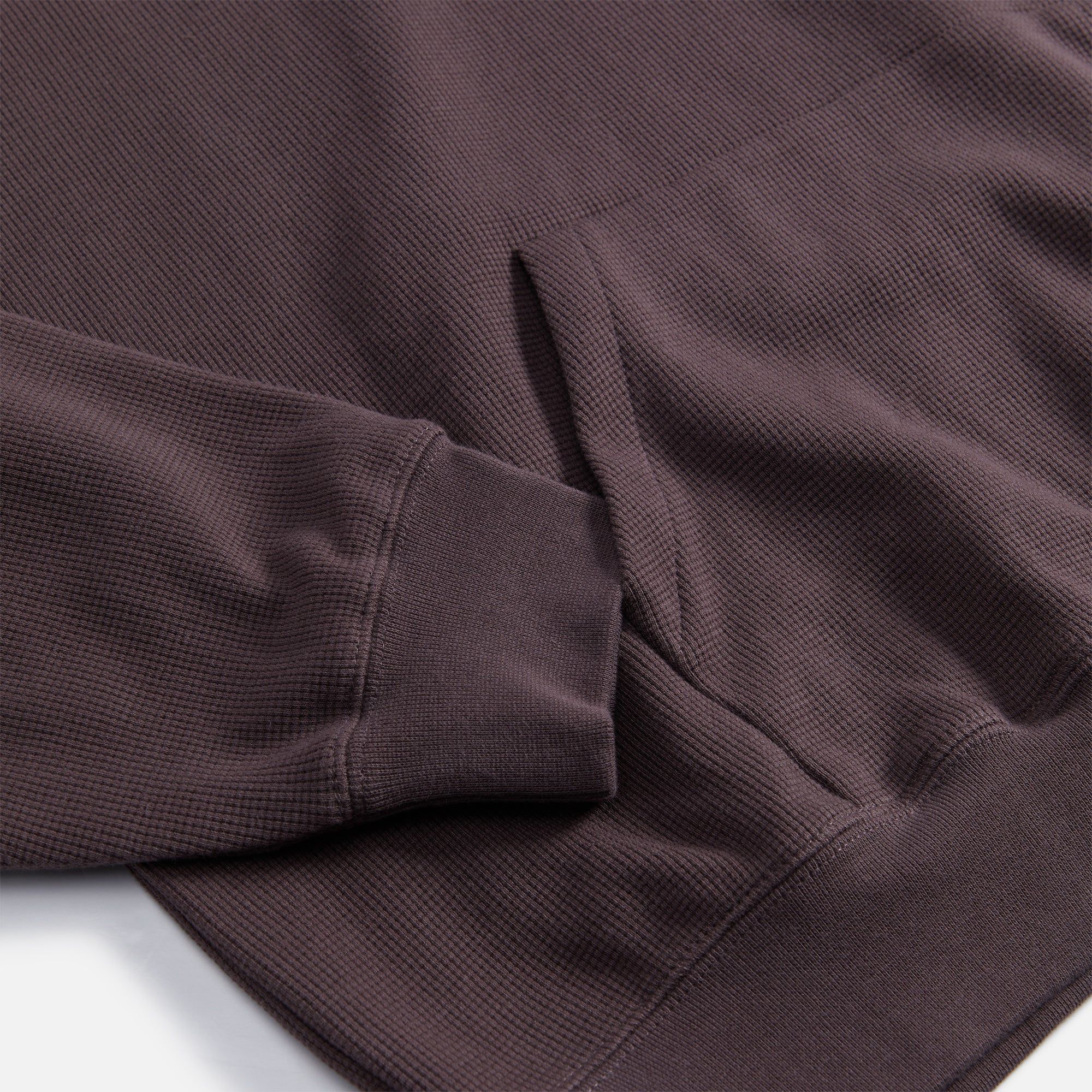 Essentials Heavy Waffle Raglan Hoodie - Plum sold by Kith product image thumbnail 5