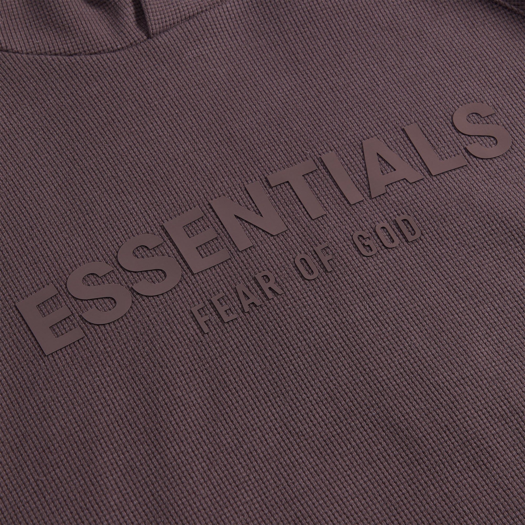 Essentials Heavy Waffle Raglan Hoodie - Plum sold by Kith product image thumbnail 4