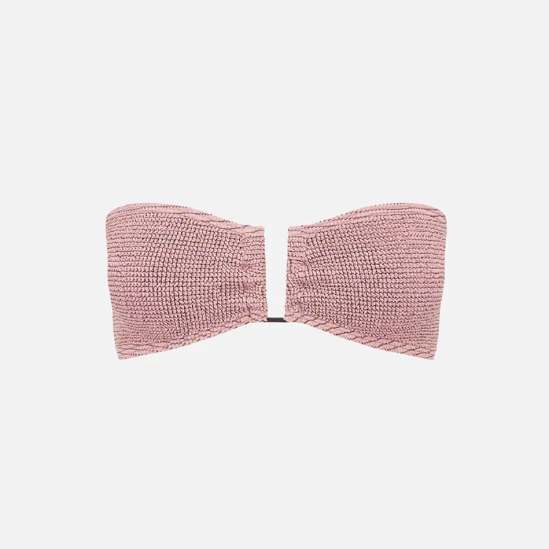 Bond Eye Blake Bandeau Bikini Top - Blush Lurex sold by Kith