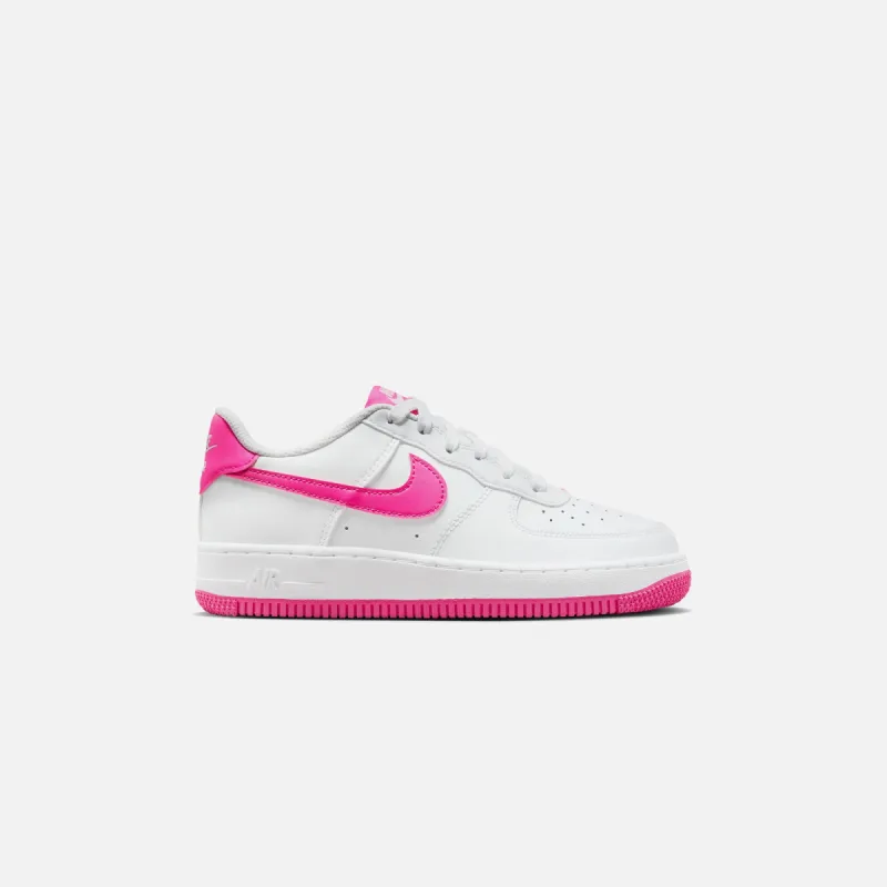 Nike GS Air Force 1 LV8 - White / Laser Fuchsia sold by Kith