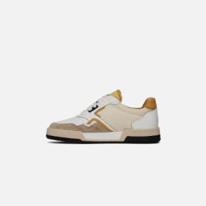 Rhude Racing Sneaker - White / Mustard / Beige sold by Kith