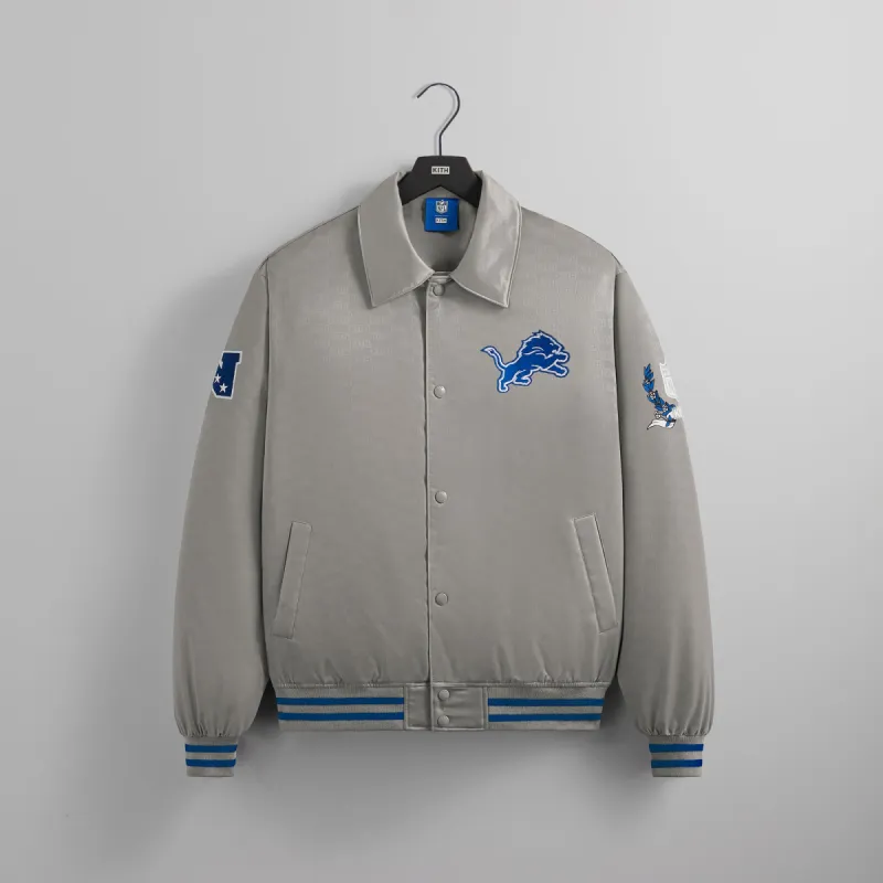 Kith for the NFL: Lions Satin Bomber Jacket - Chain sold by Kith