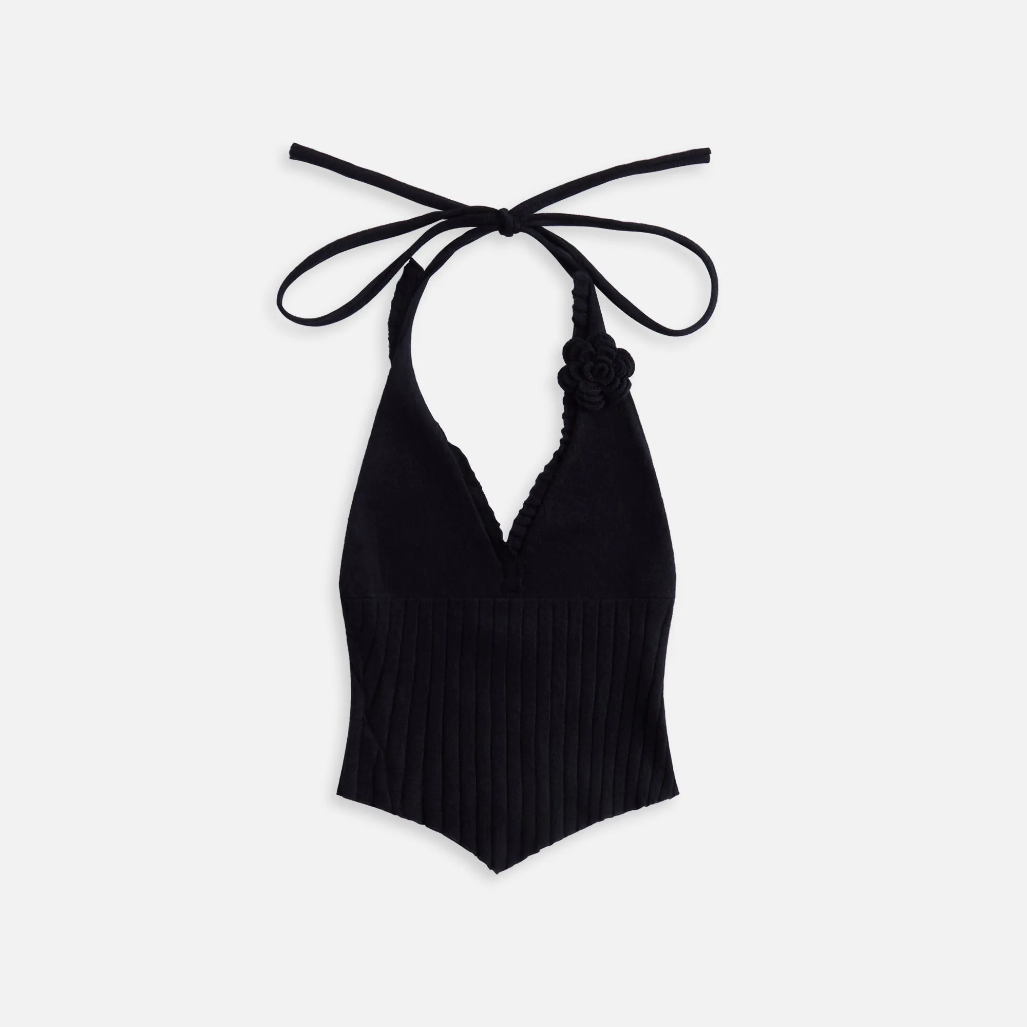GUIZIO Alacant Knit Halter Top - Black sold by Kith