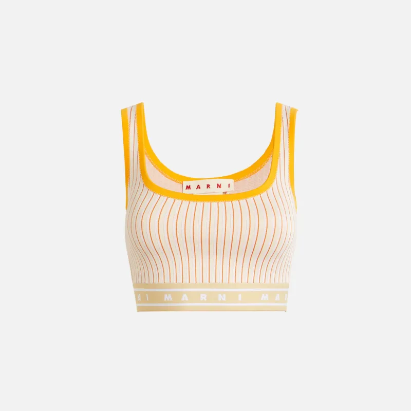 Marni Cropped Tank Top with Elastic Logo - Swan sold by Kith