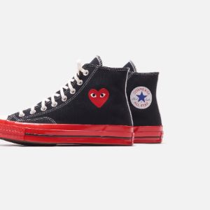 Converse x Comme des Garçons CDG Play Red Sole High Top - Black sold by Kith