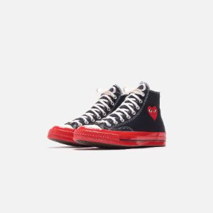 Converse x Comme des Garçons CDG Play Red Sole High Top - Black sold by Kith