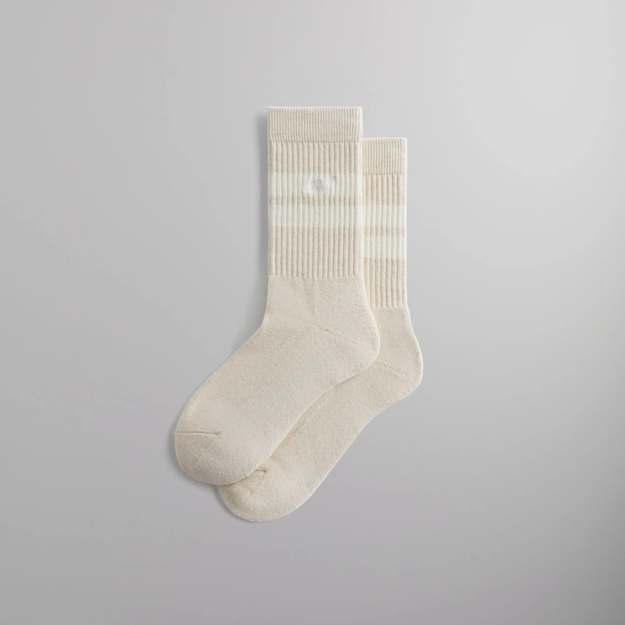 Kith Stripe Crew Socks With Script Embroidery - Lace sold by Kith