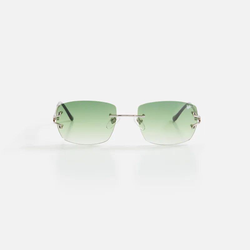 Vintage Frames Bal Harbour White Gold - Green Gradient sold by Kith