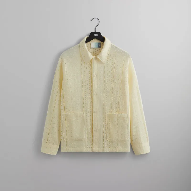 Kith Multi Stripe L/S Boxy Collared Overshirt - Sandrift PH | Parallel 