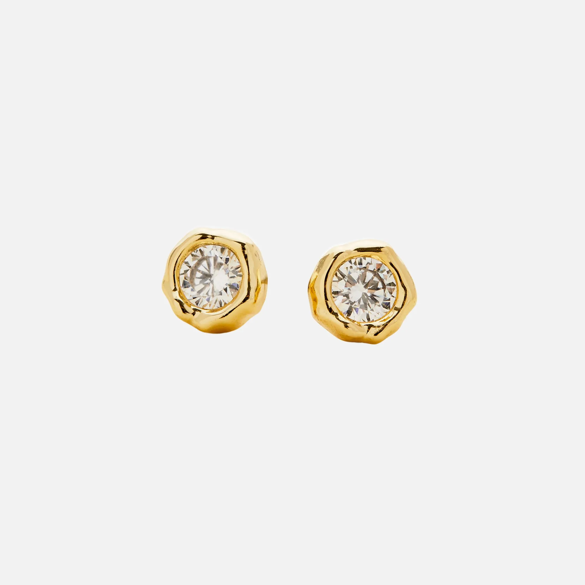 Alexis Bittar Asterales Molten Bezel Stud Earrings - Gold sold by Kith