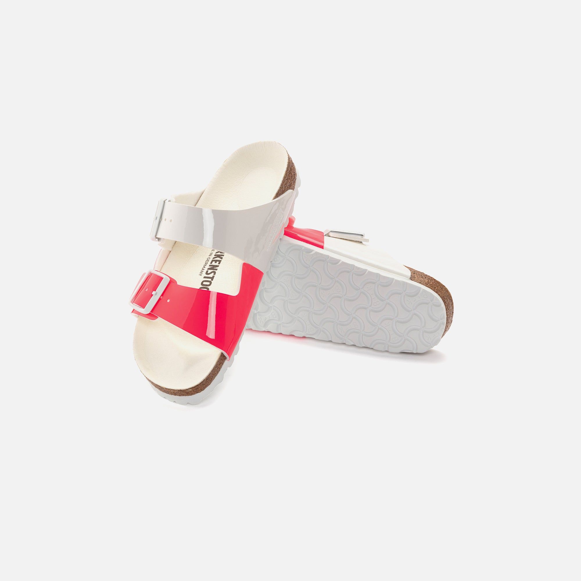 Birkenstock WMNS Arizona Split Birko-Flor Patent - White / Neon Pink sold by Kith product image thumbnail 5