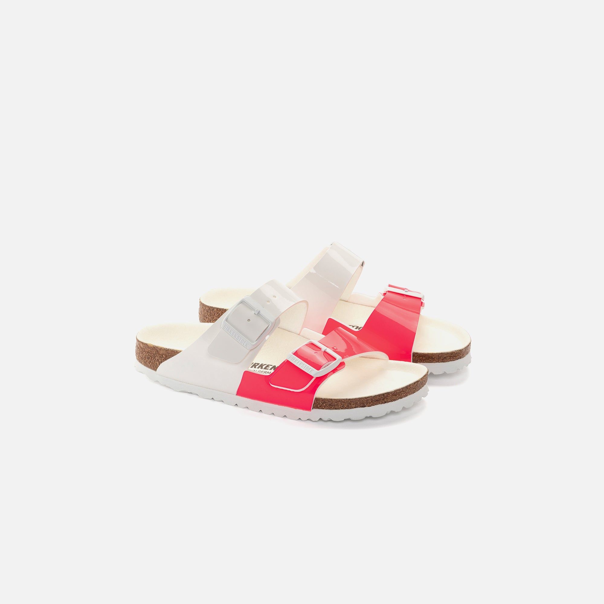 Birkenstock WMNS Arizona Split Birko-Flor Patent - White / Neon Pink sold by Kith product image thumbnail 2