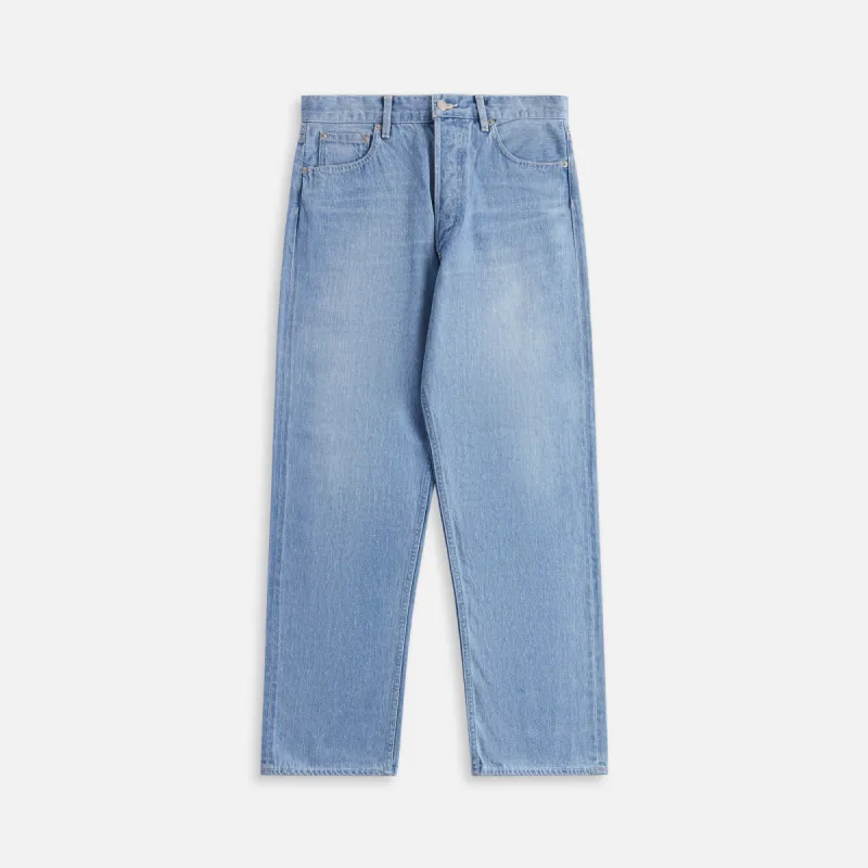 Auralee Selvedge Faded Light Denim Wide Pants - Light Indigo sold by Kith