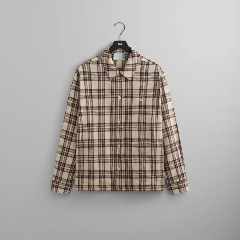 Kith L/S Boxy Collared Overshirt - Magma sold by Kith